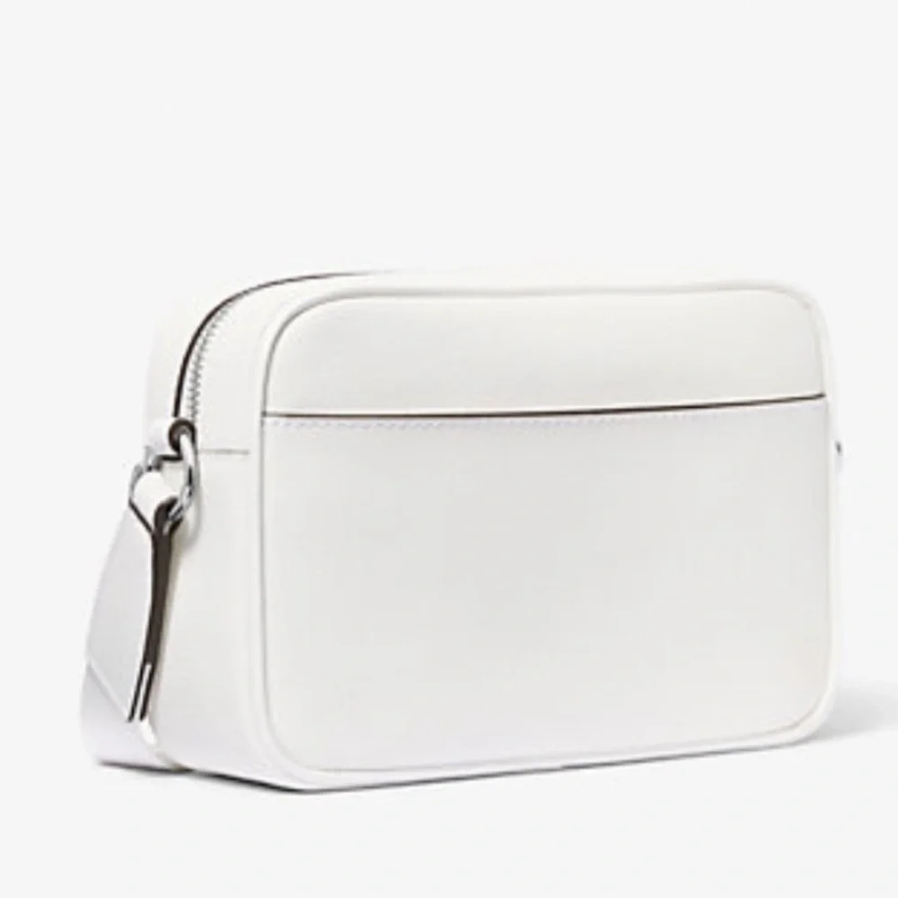 Michael Kors Jet Set Leather Md Crossbody Bag Case Apple Airpods Pr Optic White